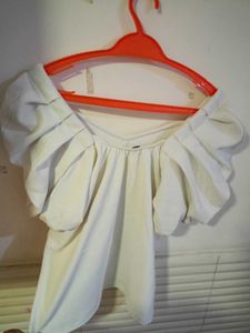 White Puff Sleeve Top