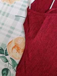 Maroon Red Cold Shoulder Top