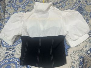 Black &amp; White Corset Top