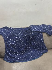Starry Night Blue Girlish Top