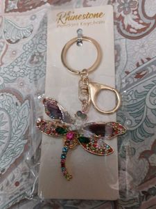 Dragonfly Rhinestone Keychain
