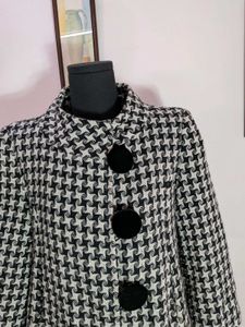Houndstooth Patterned Coat