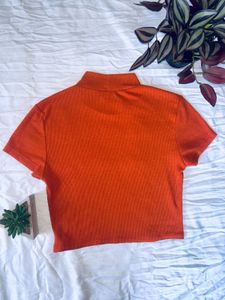 Mock Neck Fitted Crop Top