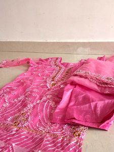 Pink Floral Embroidered Fabric