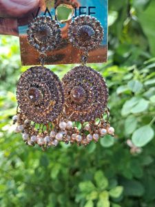 Statement Pearl & Rhinestone Drop Earrings