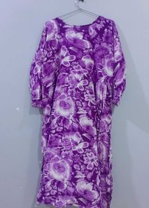 Flowy Purple Paradise Floral Print Kurti💜💫
