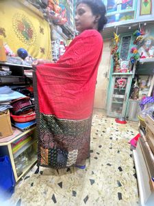 Elegant Red Patchwork Dupatta cum Stole