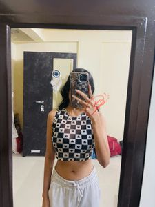 Checkered Heart Crop Top
