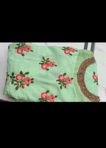 Elegant Green Embroidered gown