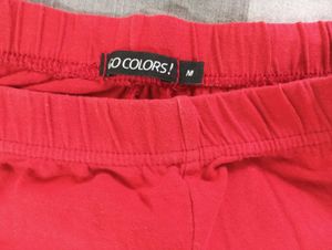 GO COLORS RED CHUDIDAR LEGGINGS