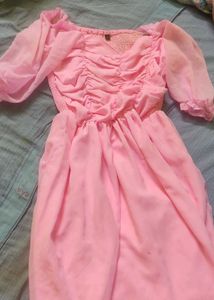 Cute Pink And Stylish Frock.