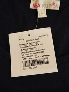 Navy Blue 3/4 Sleeve Top