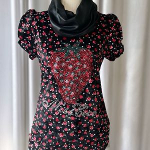 Korean Velvet Embellished Top✨