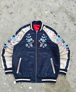 Y2K AESTHETIC JAPANESE Embroidered Bomber