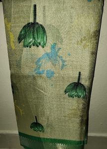 Eco Zari Dobby Saree with Lotus Design