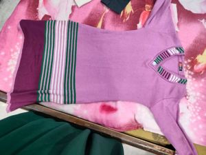 woolen kurti pink