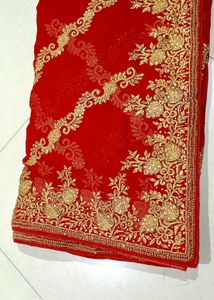 Red &amp; Gold Saree
