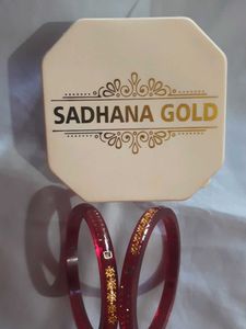 Red &amp; Gold Bangles (Set of 2)