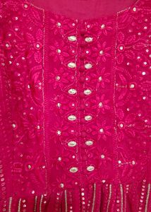 Red Sharara Set Bust 34 (Alterable Upto 36)
