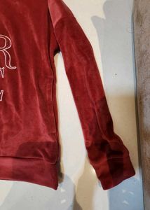 Burgundy Velvet Hoodie