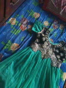 Green &amp; Gold Embellished Dress
