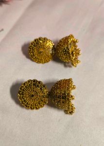 Golden Jhumka Earrings