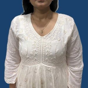 Elegant Off White Ethnic Gown
