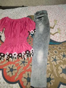Women Top And Jeans Set