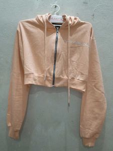 Peach Cropped Hoodie