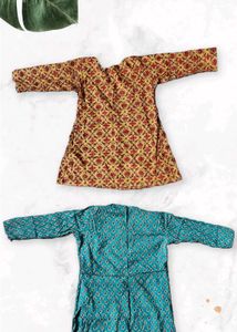 Two Indian Style Floral Print Short Kurti