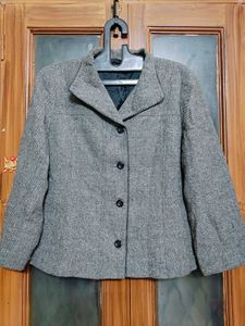 🇳🇿💫🎀Elegant Grey Herringbone Blazer