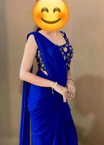 Blue Saari With Blouse