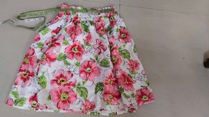 Floral Print Skirt - thick cotton for kids girls