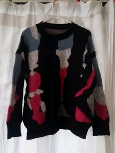 Korean Soft And Cute Patchy Sweater