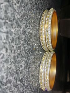 Set of Four Gold &amp; Rhinestone Bangles