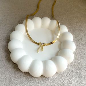 Gold Herringbone Bow Necklace