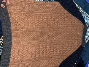 Brown Knit Sweater Vest