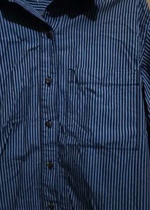 Striped Button-Down Shirt Oversized