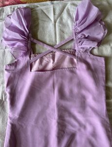 GEORGETTE LAVENDER RUFFLE KURTI💜💟