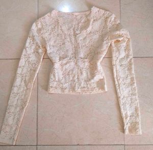 Lace Long Sleeve Top🩰🦪🦢🐏🤍