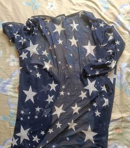 Star Print Mesh Cardigan