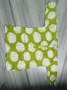 Green Floral Print Top