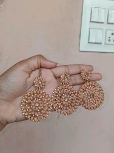 Peach Earrings Set