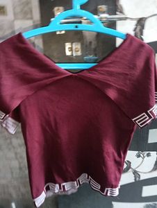 Burgundy T-Shirt with Pattern