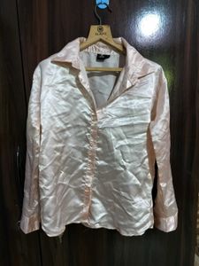 Elegant Peach Button-Down Top
