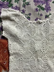 White Crochet Top
