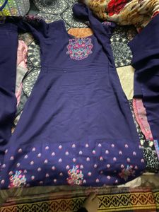 Purple Embroidered Kurta Set