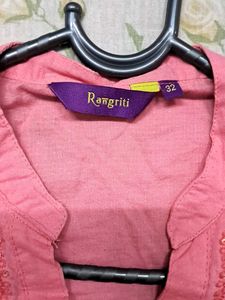 Elegant Pink Embroidered short Kurta