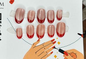 Red French Tip Press-On Nails