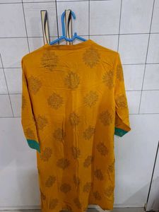 Yellow Printed Kurta